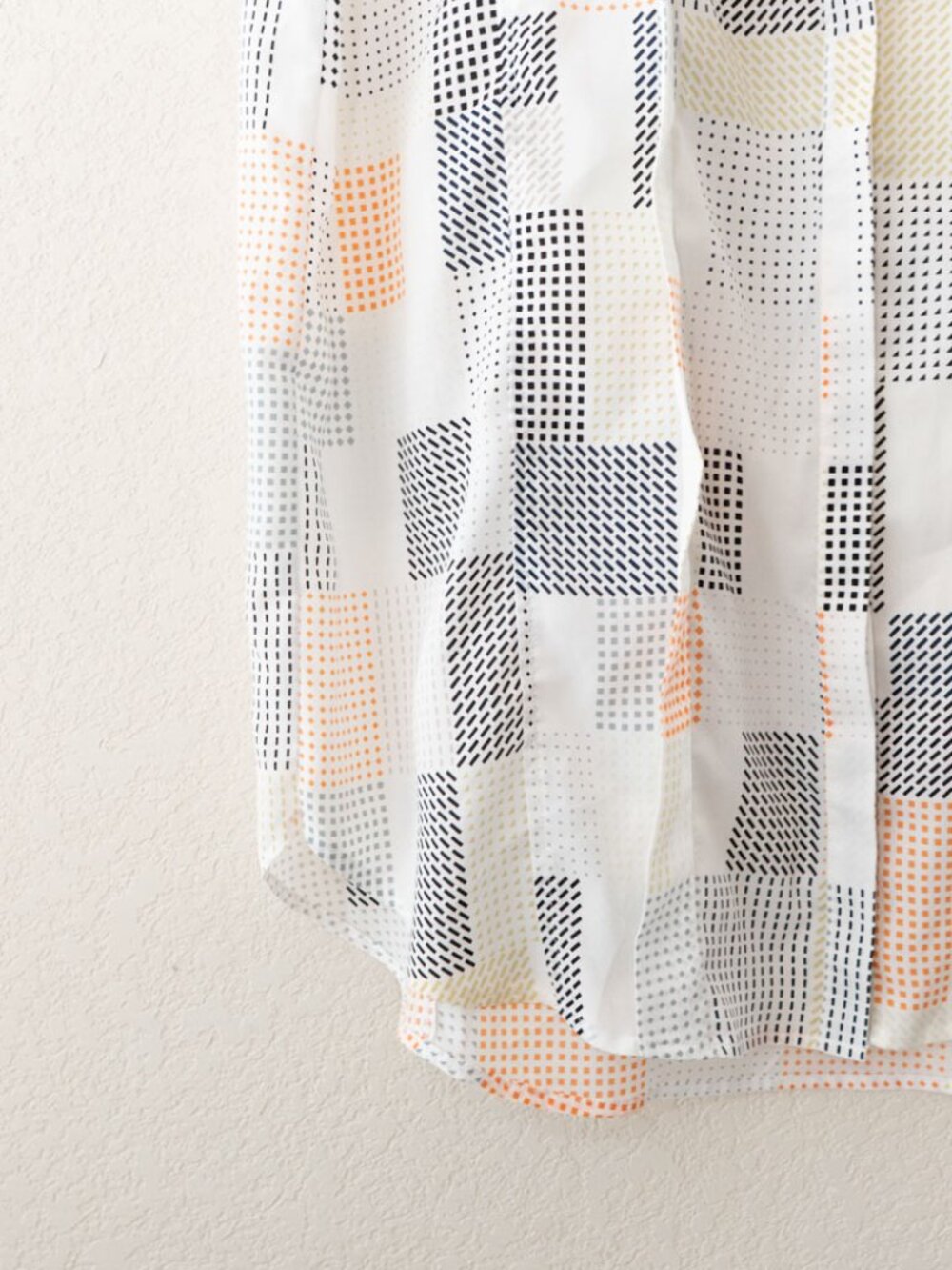 DKNYC Sleeveless Shirt Dress XL White Black Orange Pattern Button Front Modern - Picture 7 of 15